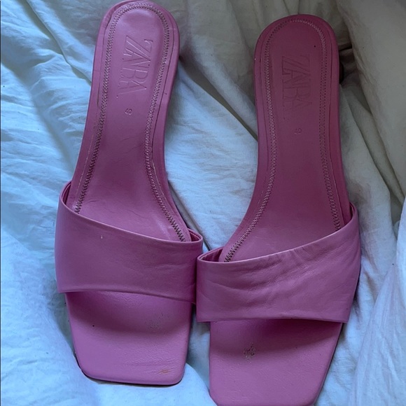 Pink Zara kitten heel Sandals